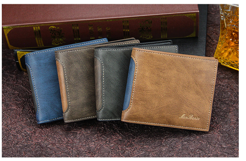 Nuevas carteras para hombre, cortas, de estilo casual, con empalme.