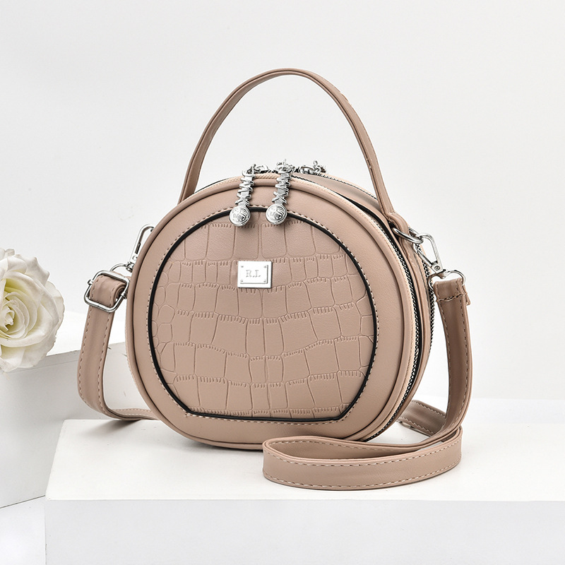 Bolso de moda femenino estilo coreano bolso redondo pequeño moderno bol…